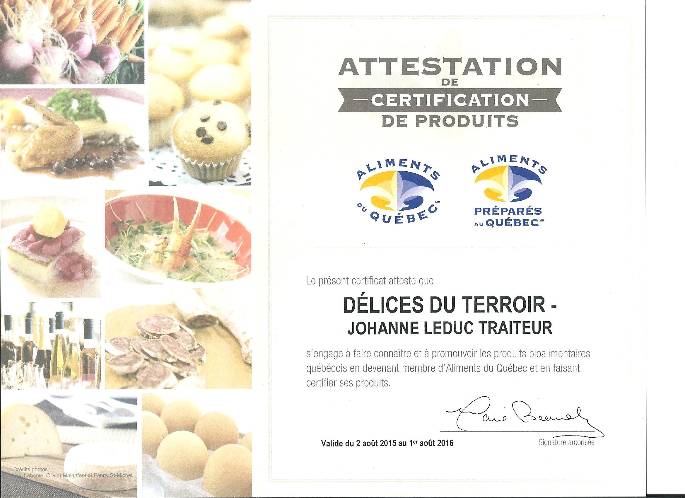 Certification Aliments du Québec