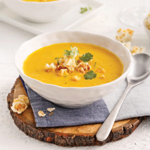 Velouté à la courge musquée et maïs à l’érable
